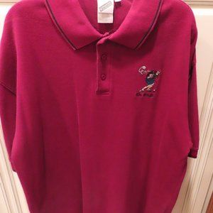 Warner Bros Studio Store Real Swinger Tasmanian Devil Golf Polo Shirt Men's Sz L